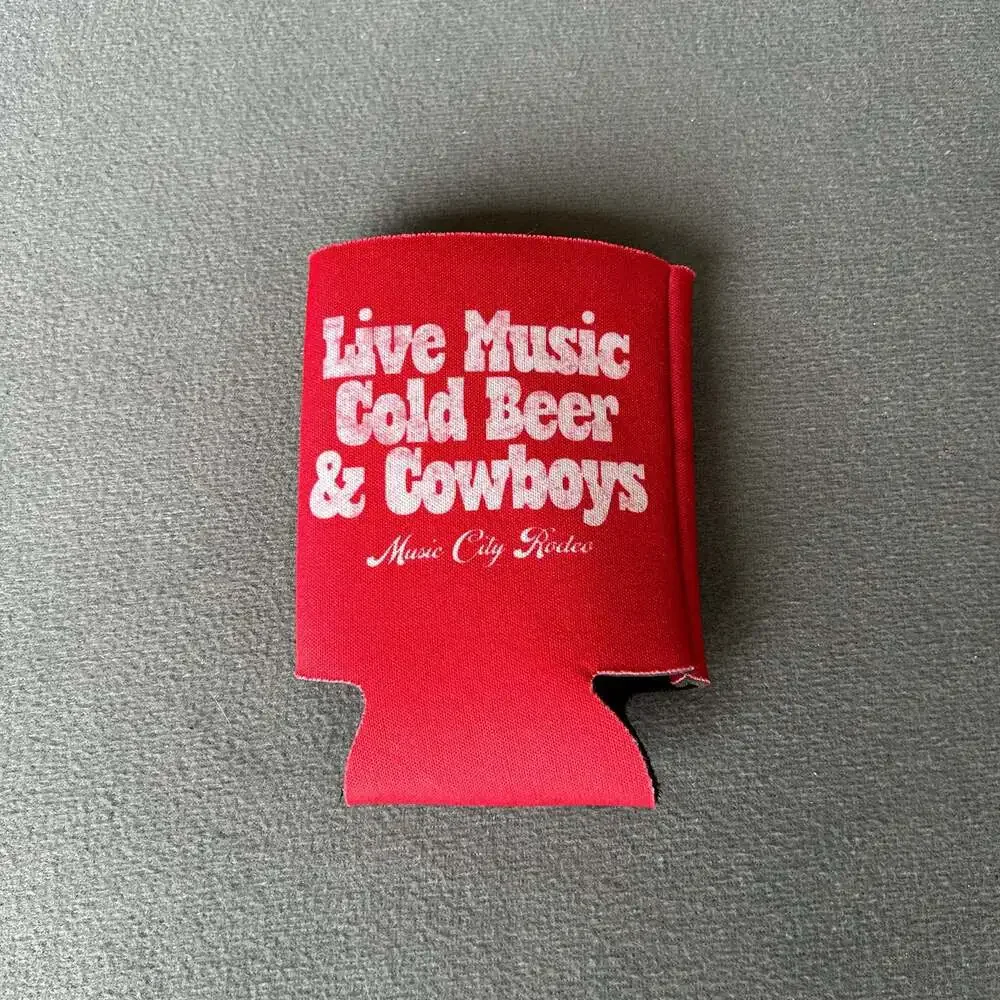 Music City Rodeo Live Music Cold Beer & Cowboys Red Foam Can Cooler